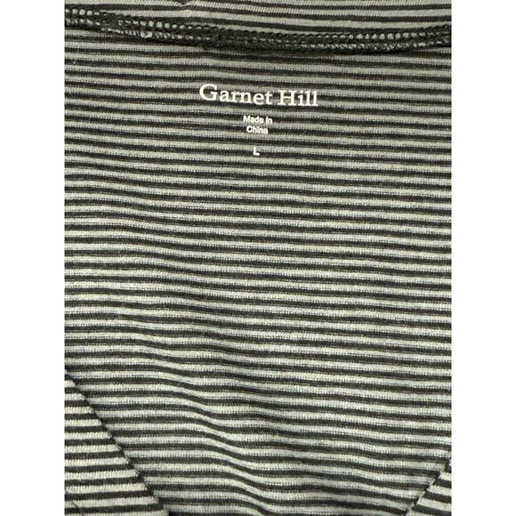 Garnet Hill Maxi Dress Womens Sz Large Gray Striped Long Sleeves Hi-Low Travel - Picture 3 of 9